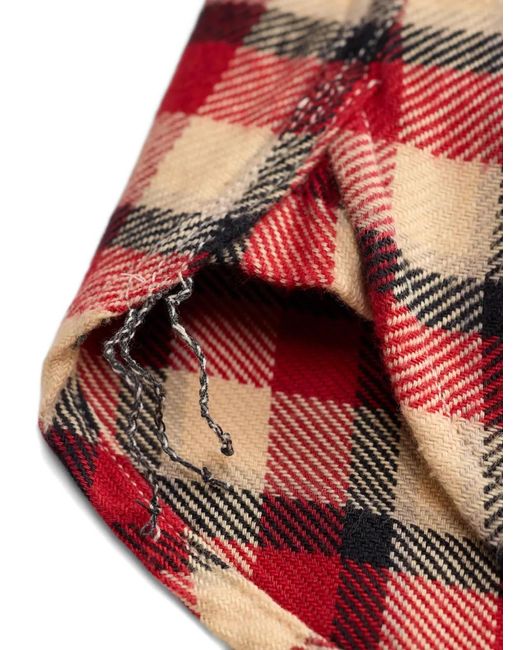 RRL Red Plaid Long-Sleeved Shirt for men