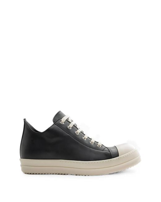 Rick Owens Black Leather Sneakers for men