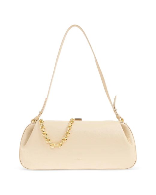 Yuzefi Natural Oyster Chain-Detail Grained-Leather Tote Bag