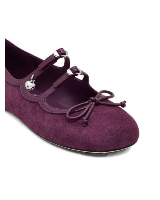 Marc Jacobs Purple Bow-Detail Ballerina Flats