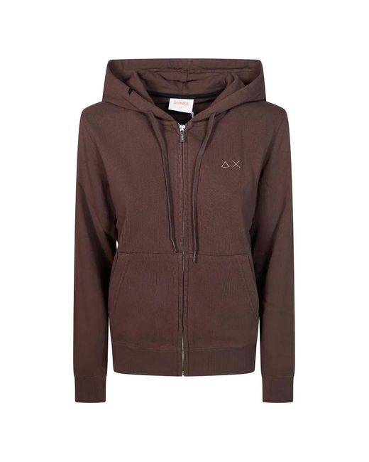 Sun 68 Brown Zipped Hoodie