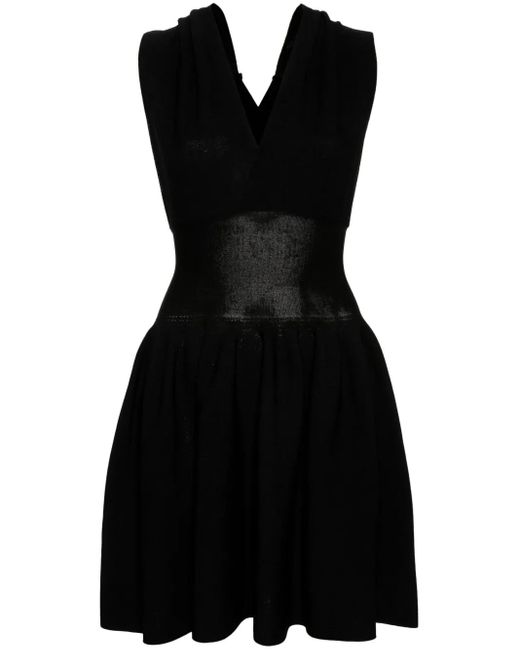 Iceberg Black Logo-Embossed Detail Knitted Dress