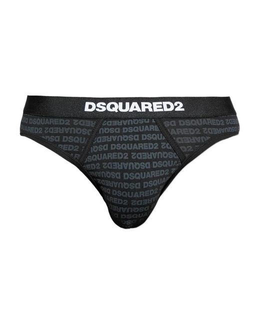 DSquared² Black Logo-Print Briefs for men