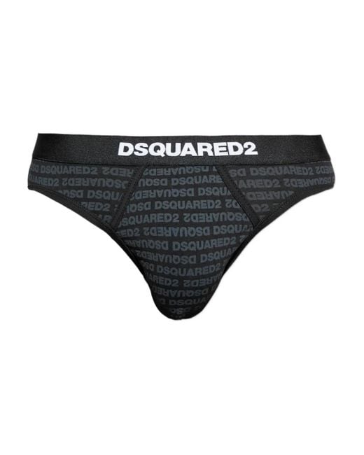 DSquared² Black Logo-Print Briefs for men