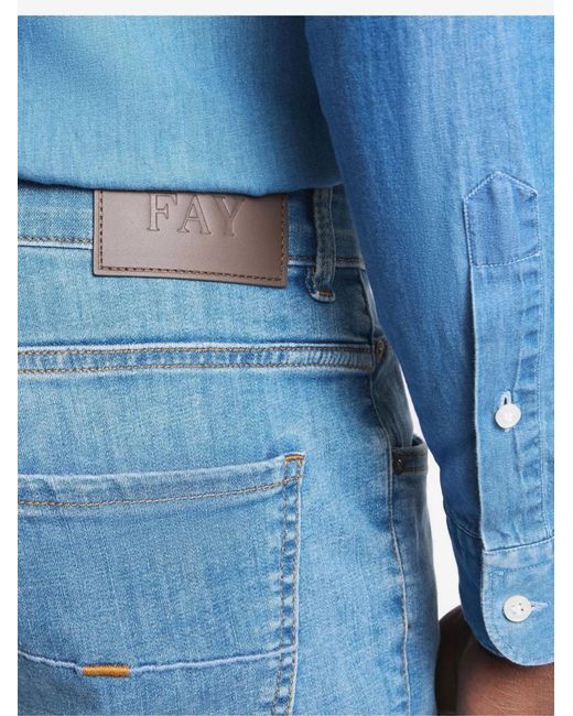 Fay Blue Slim-Fit Denim Jeans for men