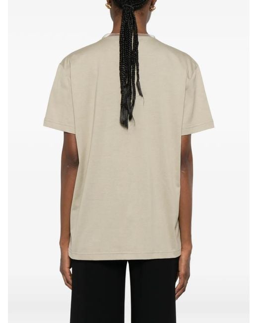 Fabiana Filippi Natural V-Neck Short-Sleeve T-Shirt