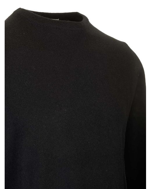 Al Duca D'aosta Black Knitted Cashmere Sweater for men