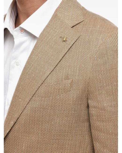 Corneliani Natural Single-Breasted Flap-Pocket Jacket for men