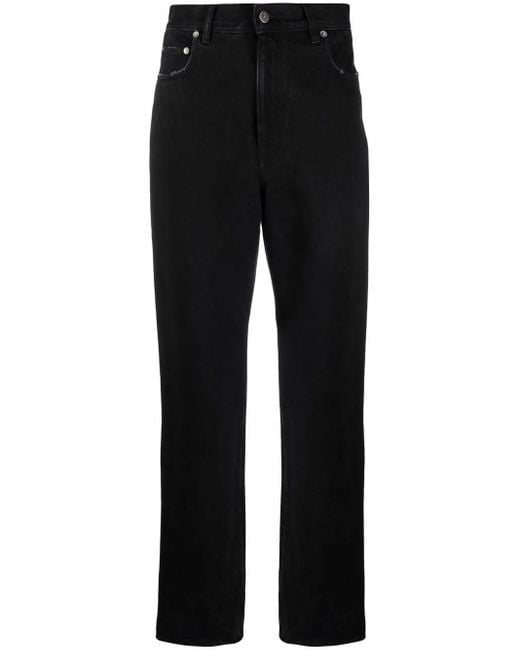 Golden Goose Deluxe Brand Black Logo-patch Straight-leg Trousers
