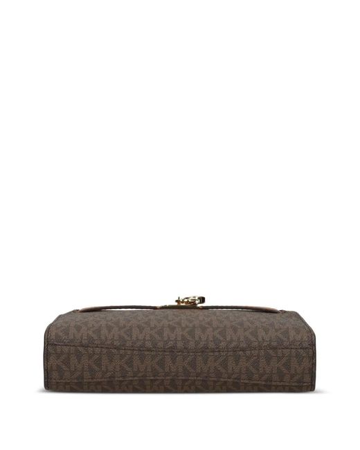 MICHAEL Michael Kors Brown Monogram Chain-Strap Satchel