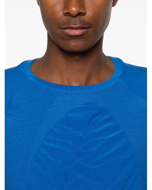 Roa Blue Wama 3D Textured-Knit Long-Sleeve T-Shirt for men