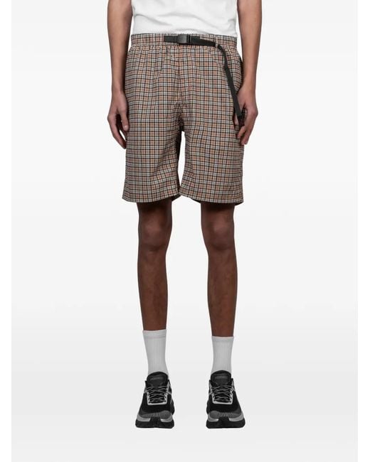 Gramicci Natural Checked Belt Shorts for men