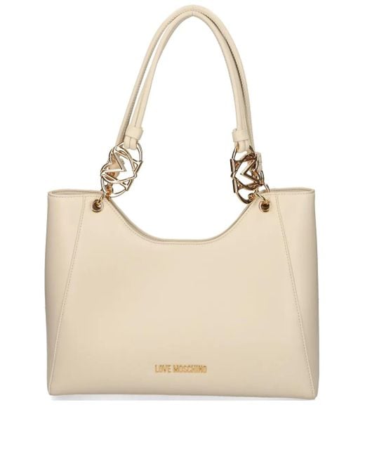 Love Moschino Natural Jewel Tote Bag