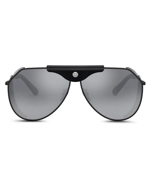 Dolce & Gabbana Gray Logo-plaque goggle-frame Sunglasses for men