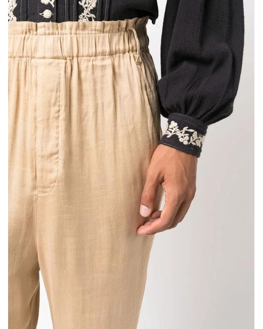 Saint Laurent Natural Straight-Leg Silk-Blend Trousers for men