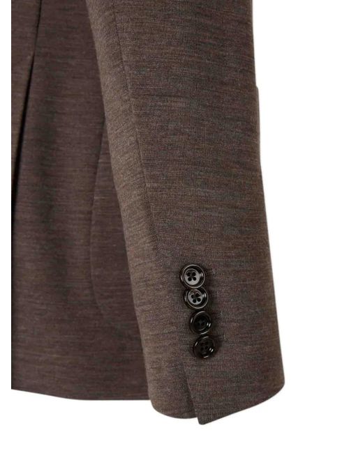 Lardini Brown Single-Breasted Wool Blazer for men