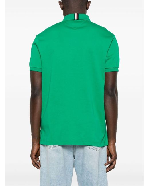 Tommy Hilfiger Green Embroidered-logo Polo Shirt for men