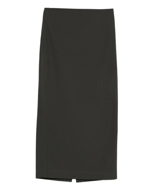St. Agni Black Low-Waist Column Maxi Skirt