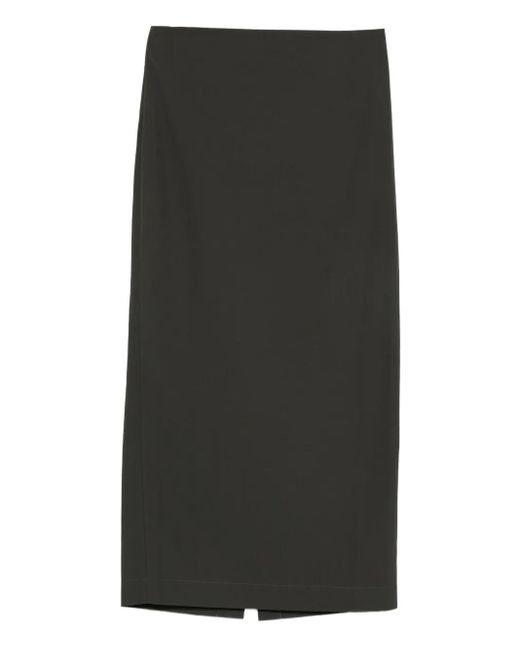 St. Agni Black Low-Waist Column Maxi Skirt