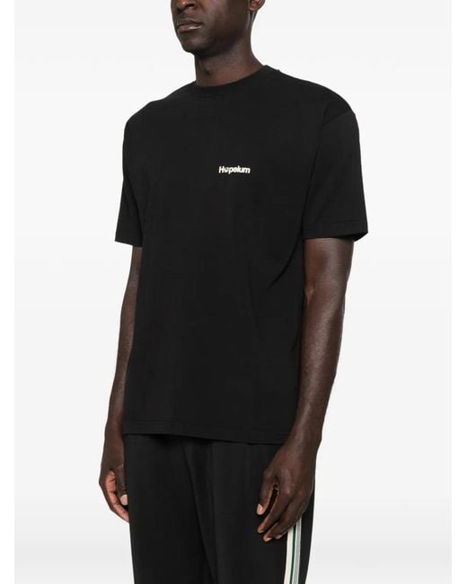 HOPEIUM Black Heart-Print Logo-Print T-Shirt for men