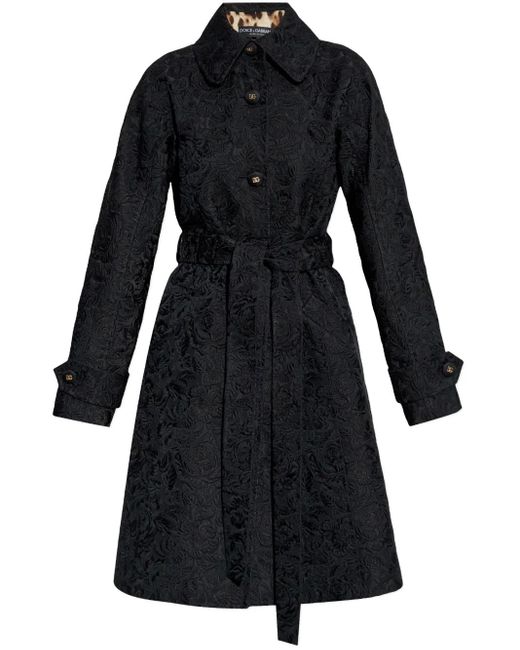 Cappotto Con Motivo A Fiori di Dolce & Gabbana in Black