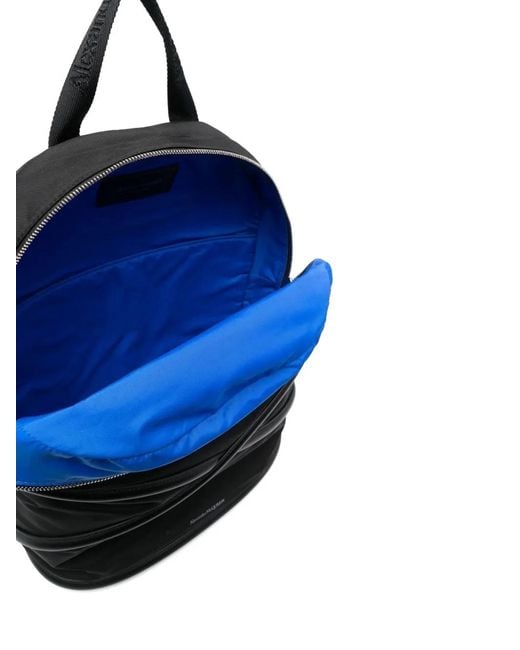 McQueen Black Harness Logo Backpack for men