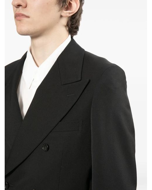 Comme des Garçons Black Cropped Double-Breasted Blazer for men