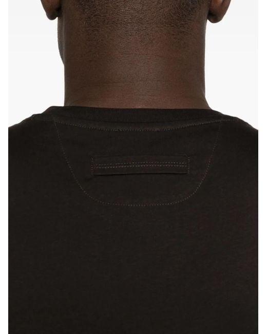 Embroidered logo polo shirt Zegna de hombre de color Black