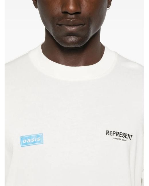 Represent X Oasis Owners Club T-Shirt in het White voor heren
