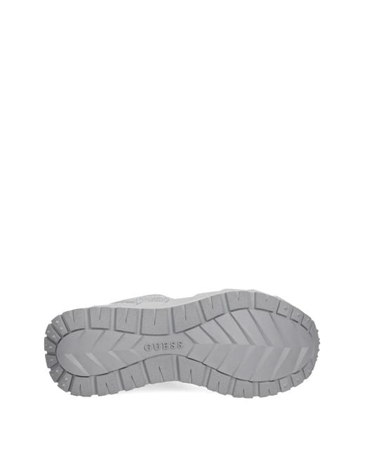 Guess White Runit3 Logo Metallic Trim Sneakers