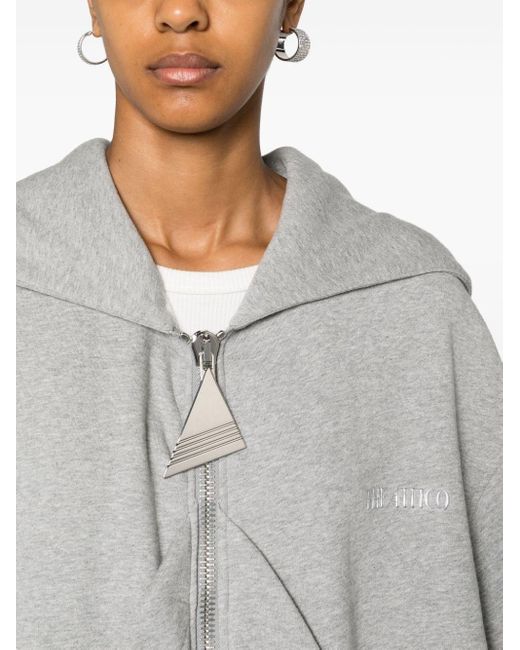 Sudadera con capucha y logo bordado The Attico de color Gray