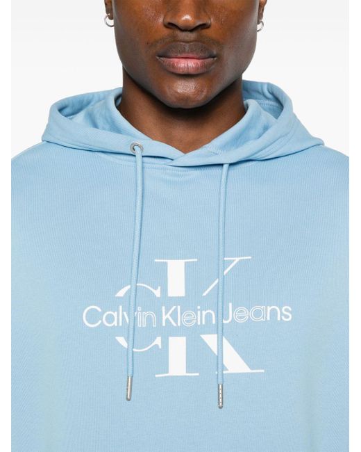 Calvin Klein Hoodie mit Logo-Print in Blue für Herren