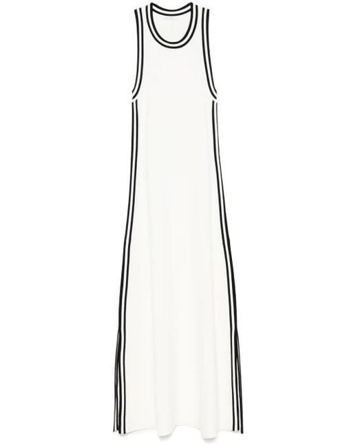 Patrizia Pepe White Contrast-Trim Midi Dress