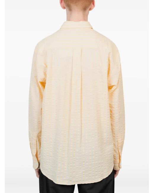 Vous Décidez White Seersucker Striped Shirt for men