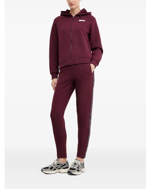 EA7 Purple Zip Hooded Top