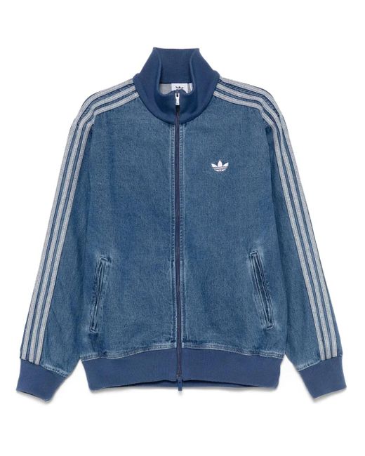 Adidas Firebird Adicolor Denim Jack in het Blue voor heren
