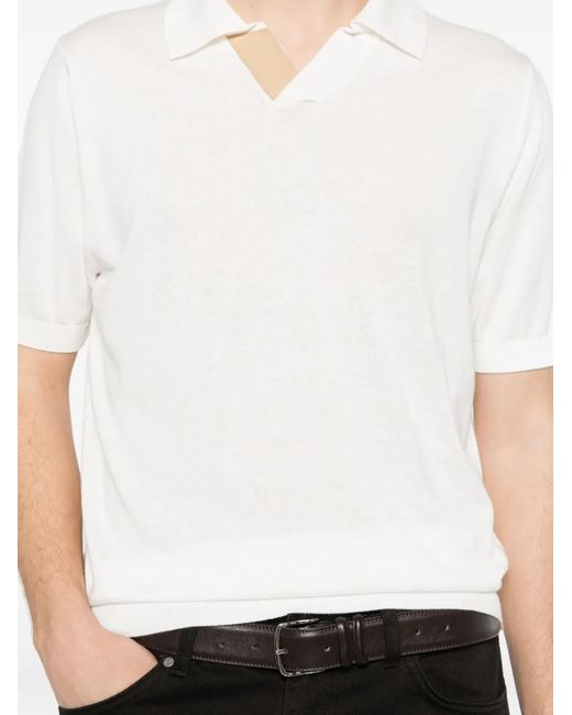Canali White Short-Sleeve T-Shirt for men