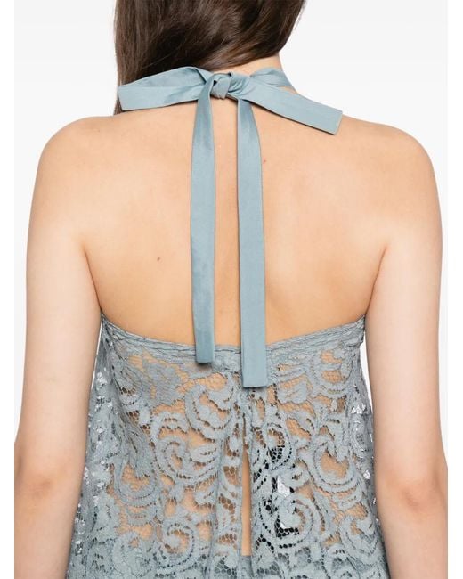 BLAKLACE Blue Floral Lace Top
