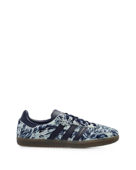 Adidas Blue Samba Floral-Print Sneakers
