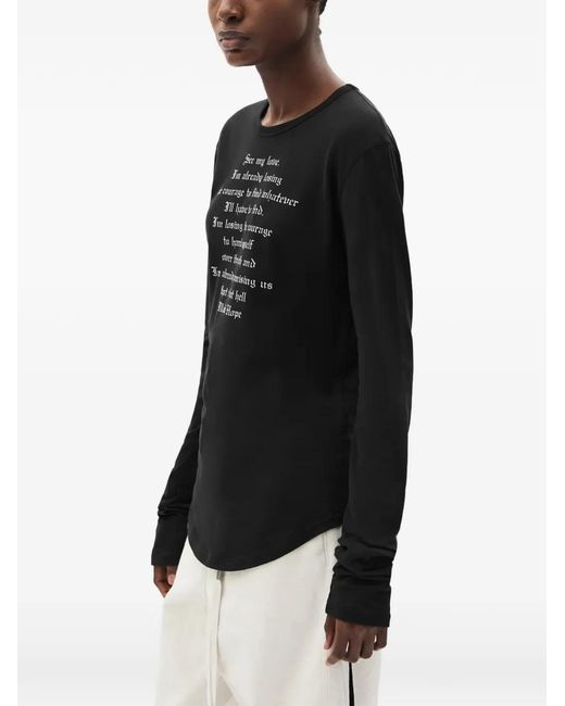 Ann Demeulemeester Black Brushed Jersey Top