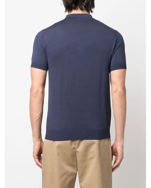 Baracuta Blue Ss Polo Knit for men