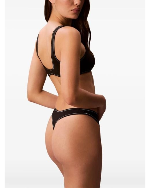 Calvin Klein Black Ck Monogram Bikini Top