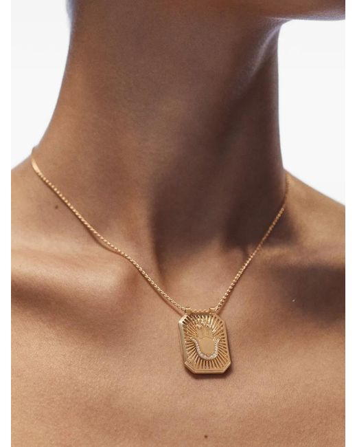 Marie Lichtenberg Green Hand Diamond Scapular Necklace