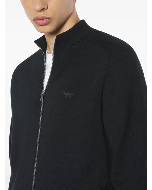 Maison Kitsuné Black Wool Cardigan for men