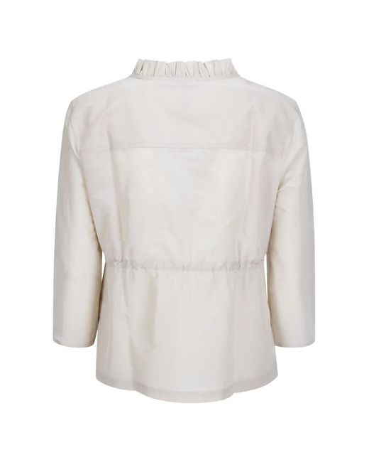 Paloma Wool White Raso Ruffled Drawstring Jacket