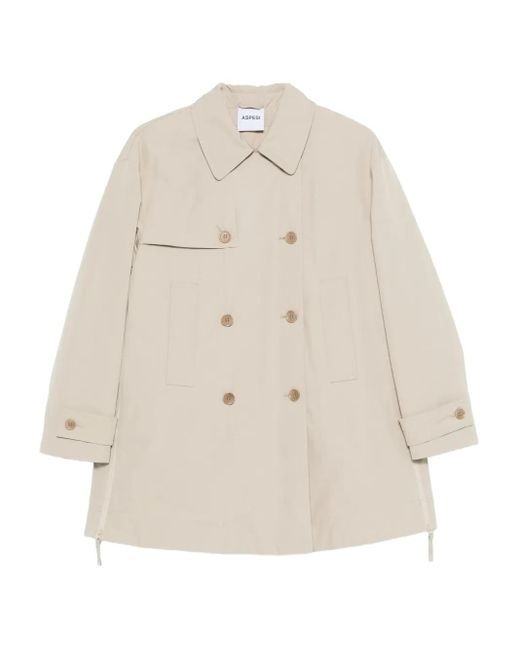 Aspesi Jas Met Dubbele Rij Knopen in het Natural