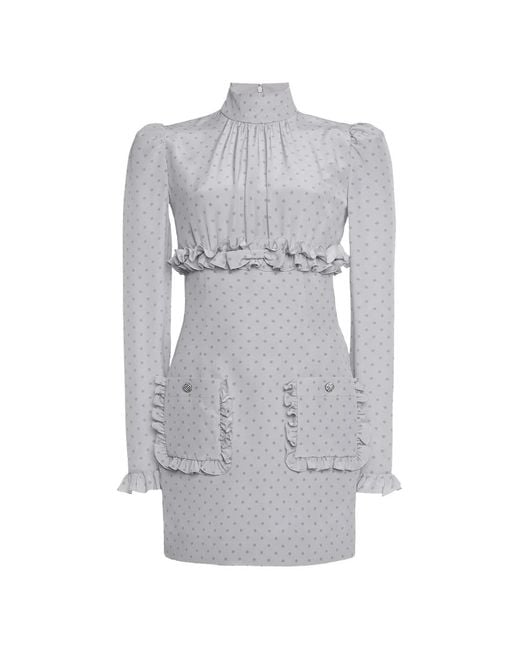 Alessandra Rich Gray Dresses Silk