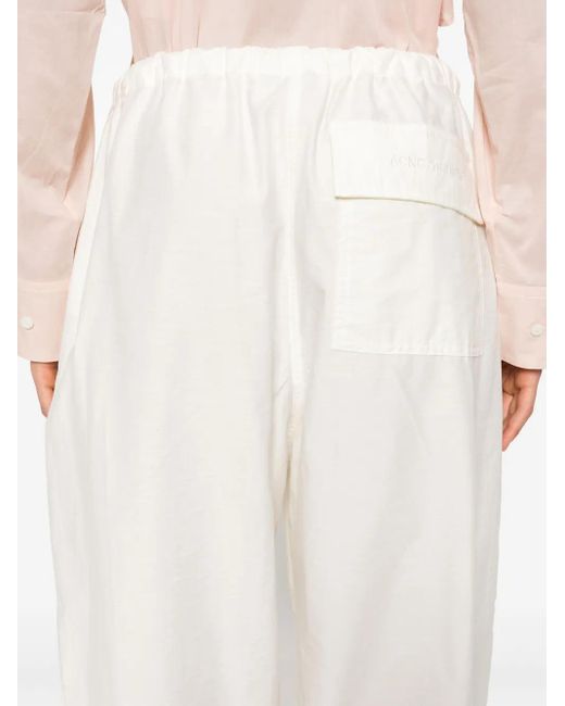 Acne White Wide-Leg-Hose Mit Kordelzug
