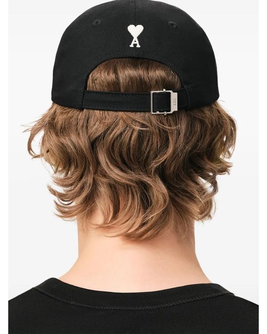 AMI Black Logo-Embroidered Buckle Baseball Cap