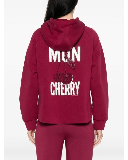 Marc Cain Red Hoodie Mit Logo-Print